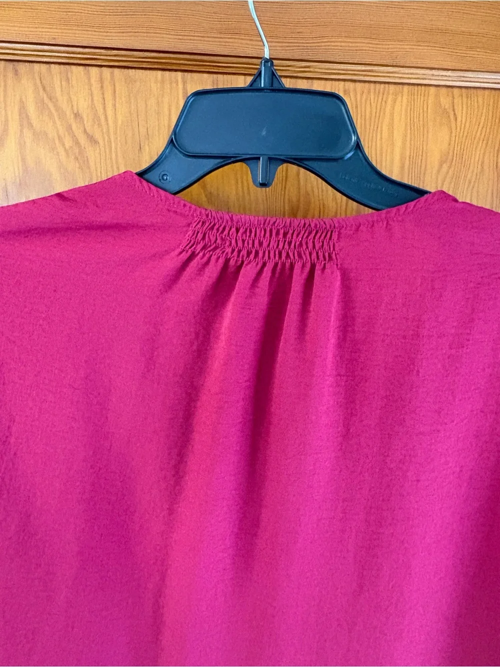Maurices Raspberry Button-Front V-Neck Blouse - Picture 2 of 5